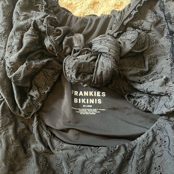 Frankies Bikinis Lucia Eyelet One-Piece Swimsuit Black 2X - Picture 7 of 9